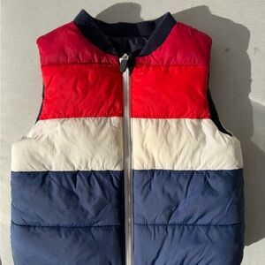 Jacadi Paris Red and Black reversible sleeveless puffer vest